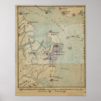 Map of Charleston Harbor Poster