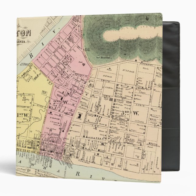 Map of Charleston, West Virginia Binder (Front/Inside)