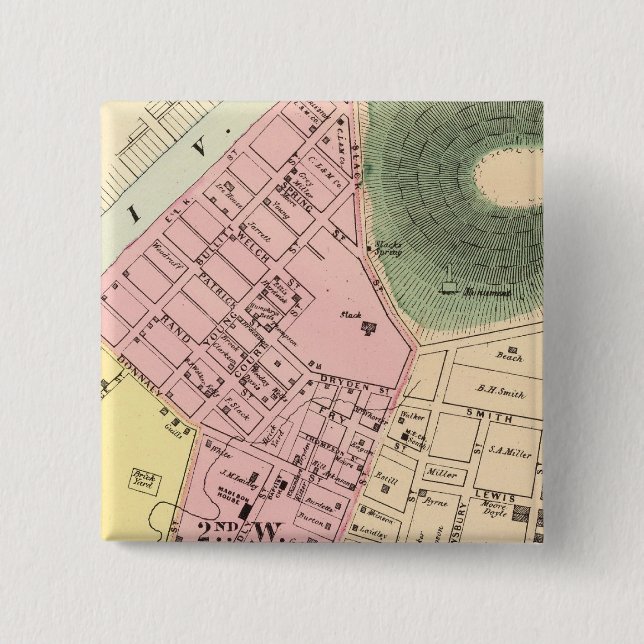 Map of Charleston, West Virginia Pinback Button (Front)