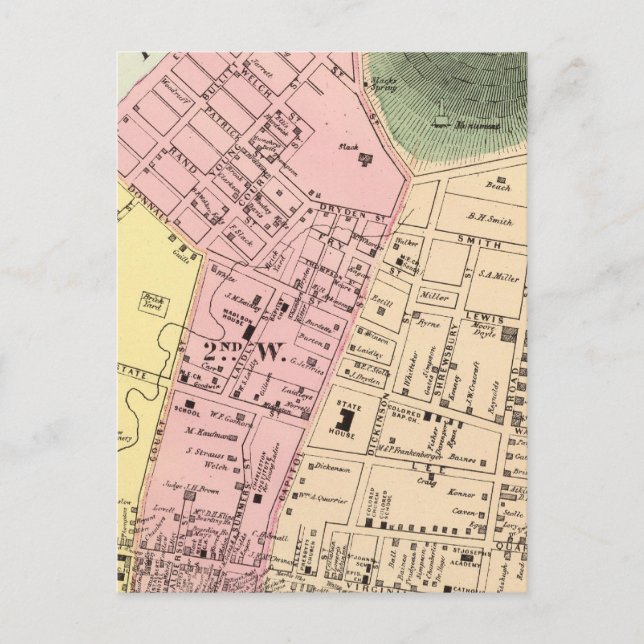 Map of Charleston, West Virginia Postcard (Front)