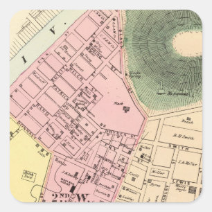 Map of Charleston, West Virginia Square Sticker