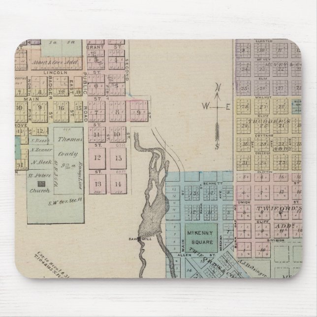 Map of Chatfield, Map of Caledonia, Minn Mouse Pad (Front)