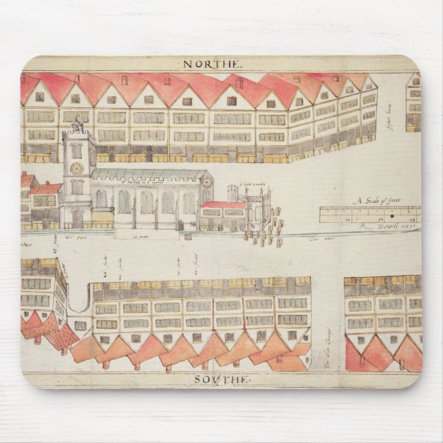 Map of Cheapside, London, 1585 Mouse Pad (Front)