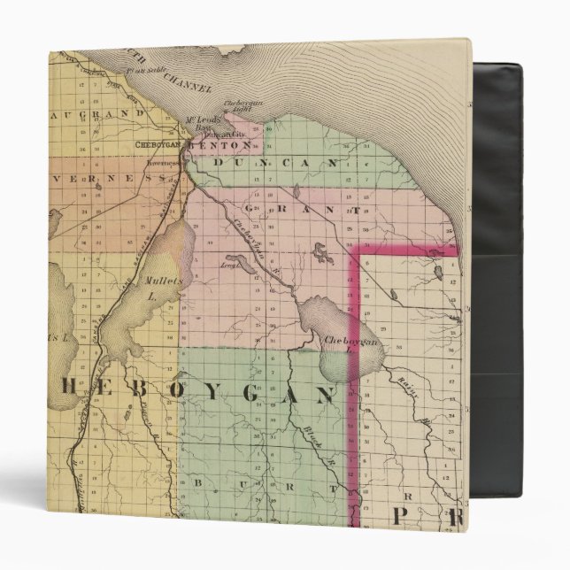 Map of Cheboygan County, Michigan Binder (Front/Inside)