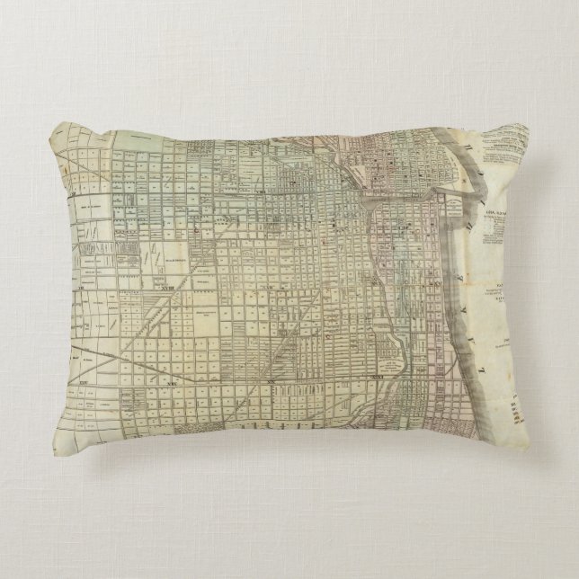 Map Of Chicago Accent Pillow (Front)