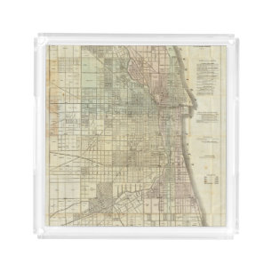 Map Of Chicago Acrylic Tray