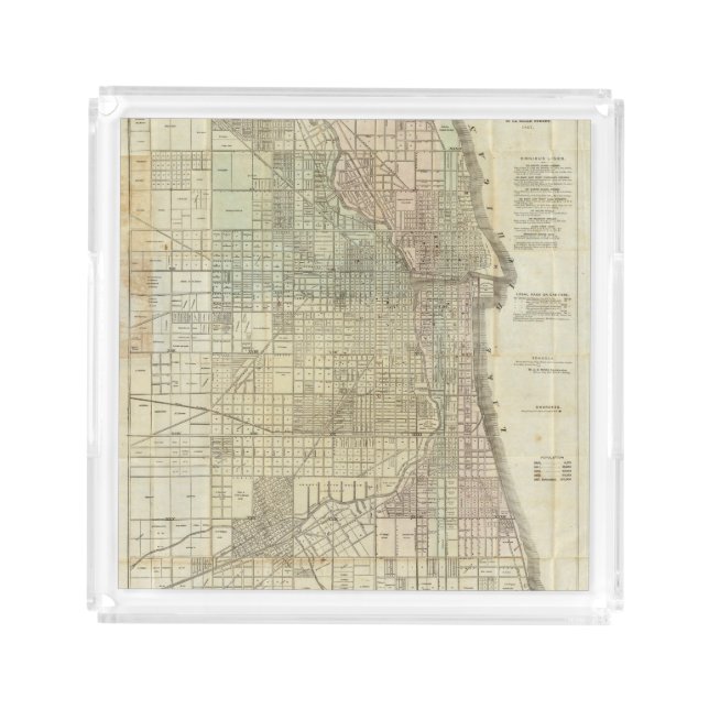 Map Of Chicago Acrylic Tray (Front)