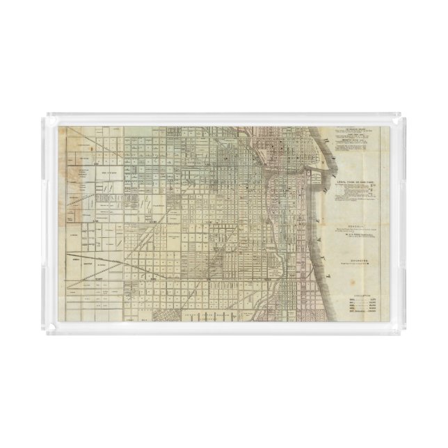 Map Of Chicago Acrylic Tray (Front)