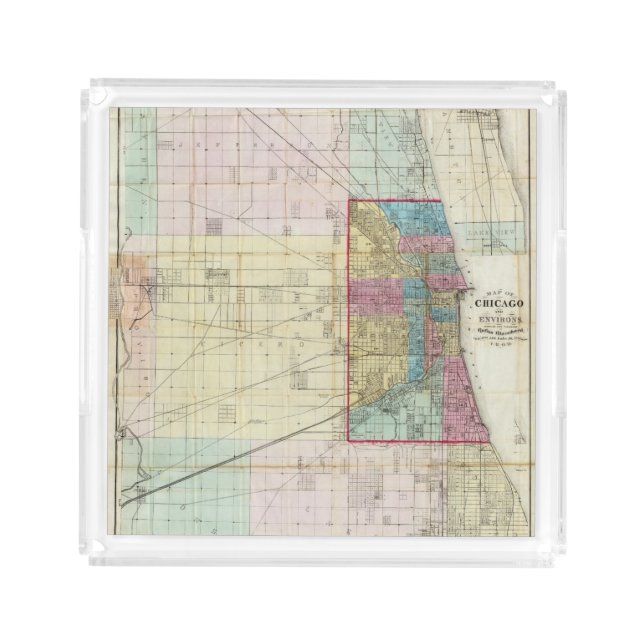Map of Chicago Acrylic Tray (Front)