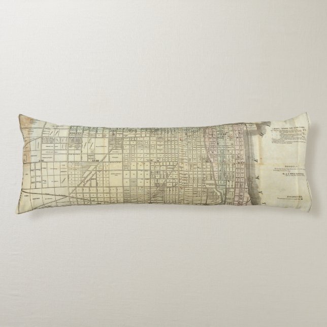 Map Of Chicago Body Pillow (Front)