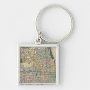 Map of Chicago City Keychain