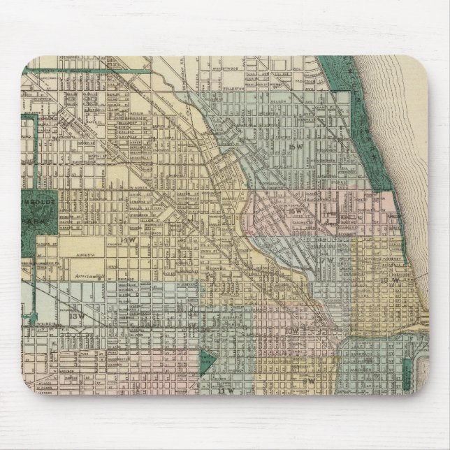 Map of Chicago City Mouse Pad (Front)