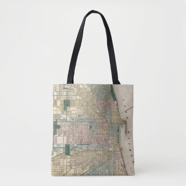 Map of Chicago City Tote Bag (Front)