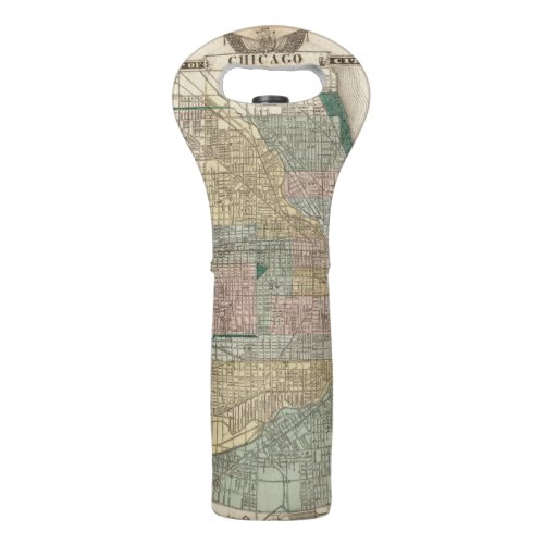Map of Chicago City Wine Bag