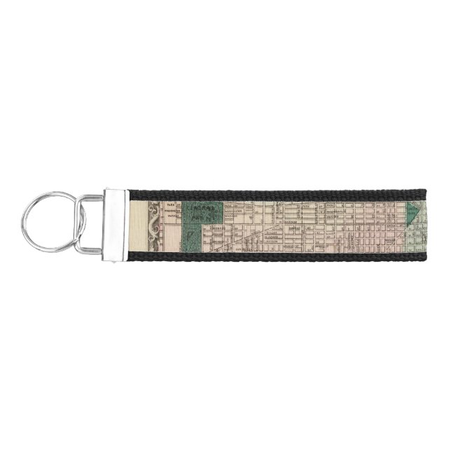Map of Chicago City Wrist Keychain (Keys on Left)