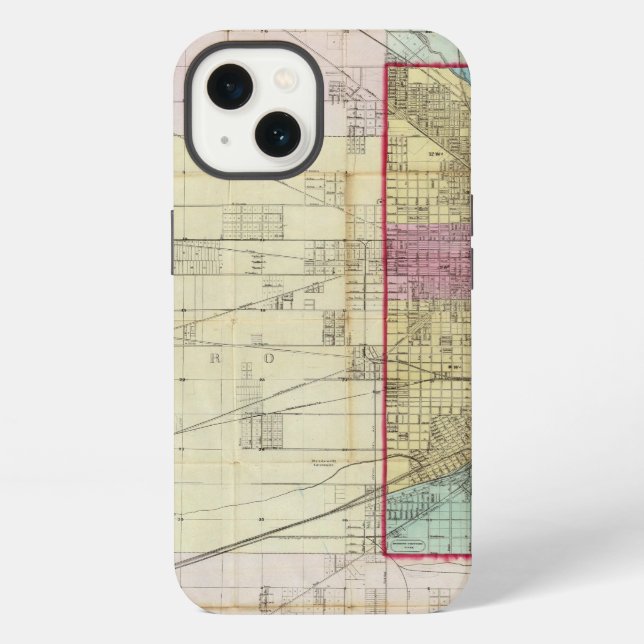 Map of Chicago Iphone Case (Back)