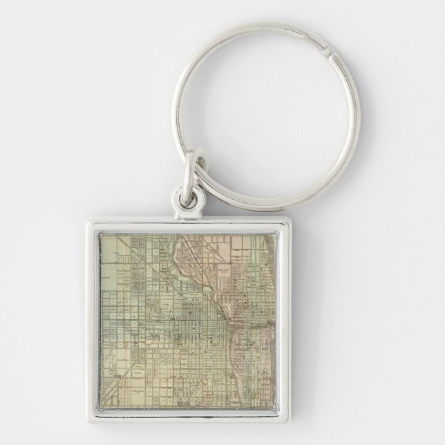 Map Of Chicago Keychain (Front)