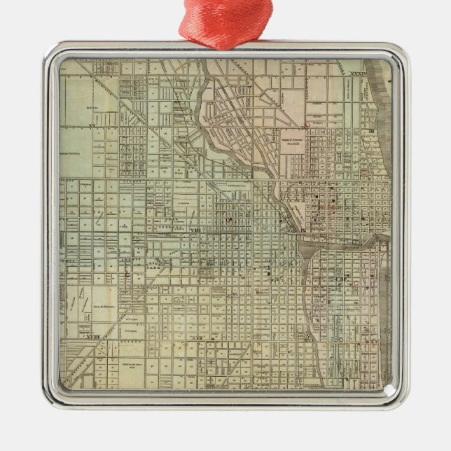 Map Of Chicago Metal Ornament (Front)