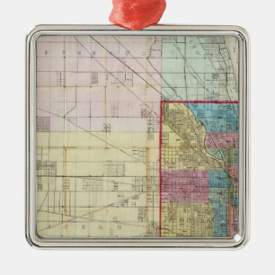Map of Chicago Metal Ornament