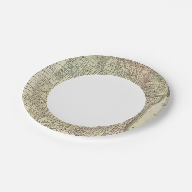 Map Of Chicago Paper Plates (Angled)