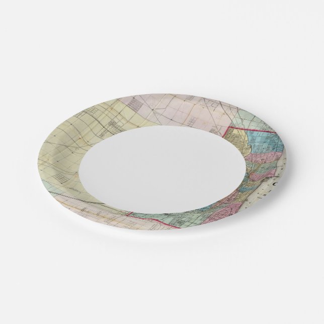 Map of Chicago Paper Plates (Angled)