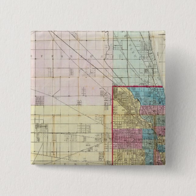 Map of Chicago Pinback Button (Front)