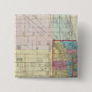 Map of Chicago Pinback Button