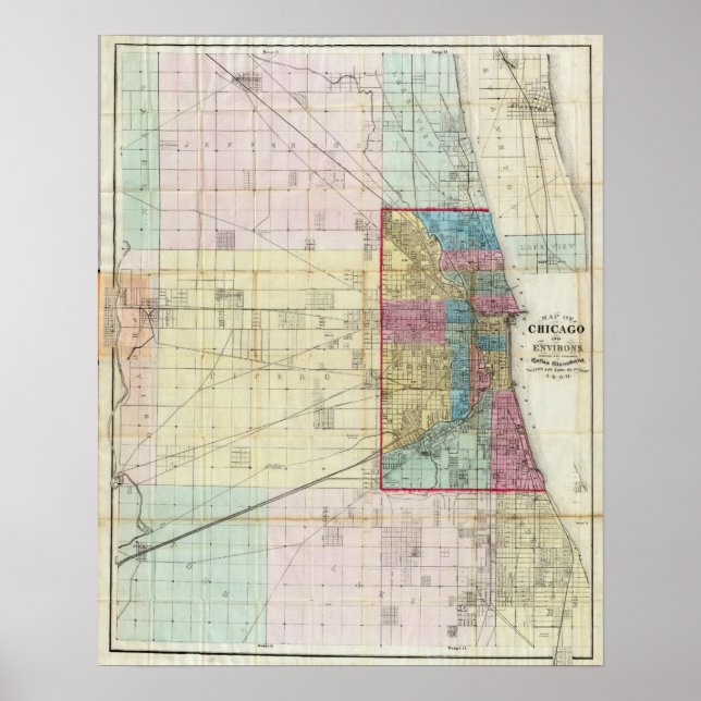 Map of Chicago Poster (Front)