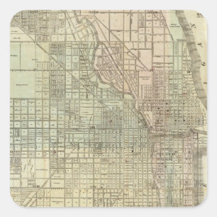 Map Of Chicago Square Sticker