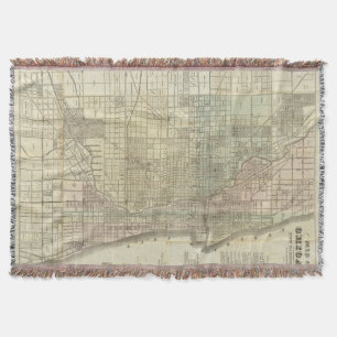 Map Of Chicago Throw Blanket