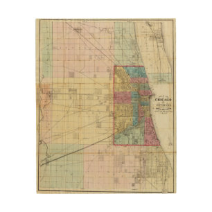 Map of Chicago Wood Wall Art