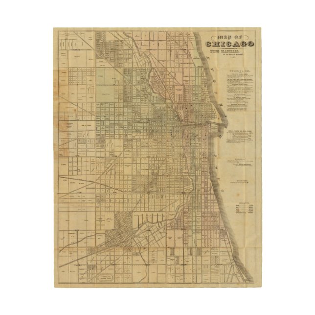 Map Of Chicago Wood Wall Decor (Front)