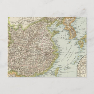 Map of China and Japan Postcard