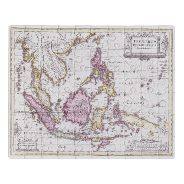Map of China & Indonesia | 1710 Jigsaw Puzzle (Puzzle Horizontal)
