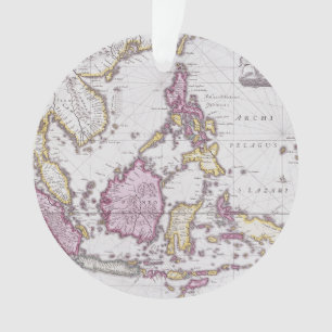 Map of China & Indonesia 1710 Ornament