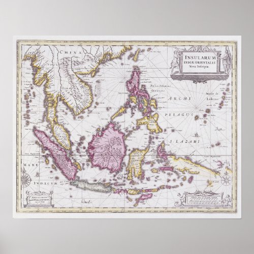 Map of China  Indonesia  1710 Poster