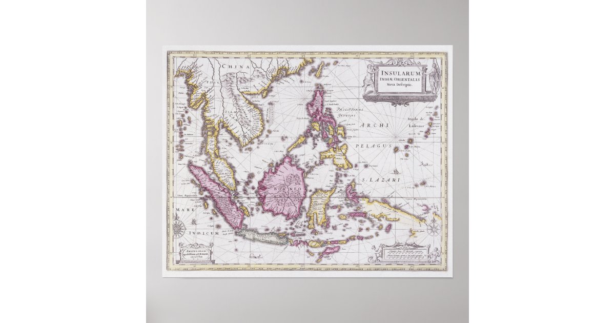 Map of China & Indonesia | 1710 Poster | Zazzle