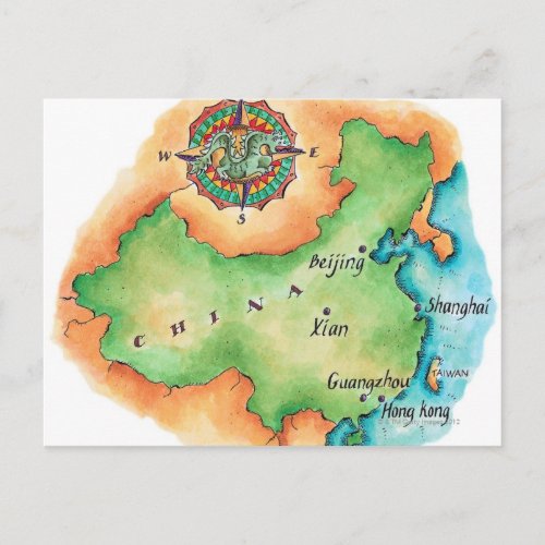 Map of China Postcard