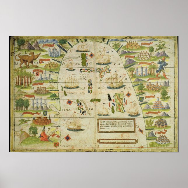 Map of China sea, facsimile of 'Miller Atlas' Poster (Front)