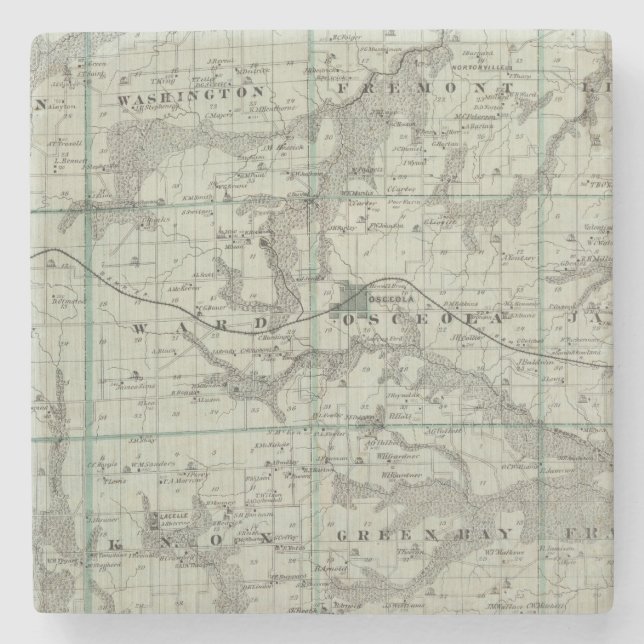 Map of Clarke County, State of Iowa Stone Coaster (Front)