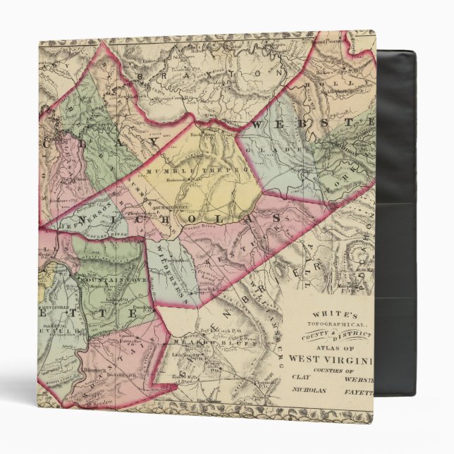 Map of Clay, Webster, Nicholas, Fayette counties 3 Ring Binder (Front/Inside)