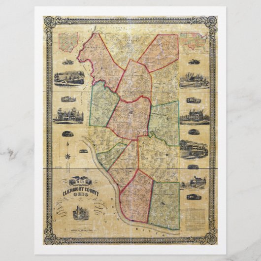 Map of Clermont County Ohio (1857) (Front)