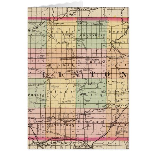 Map of Clinton County, Michigan Cards (Front)