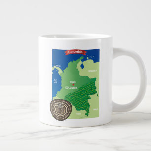 Map of Colombia Giant Coffee Mug