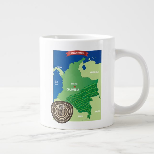 Map of Colombia Giant Coffee Mug (Right)