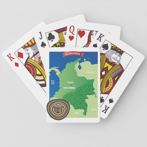 Map of Colombia Poker Cards