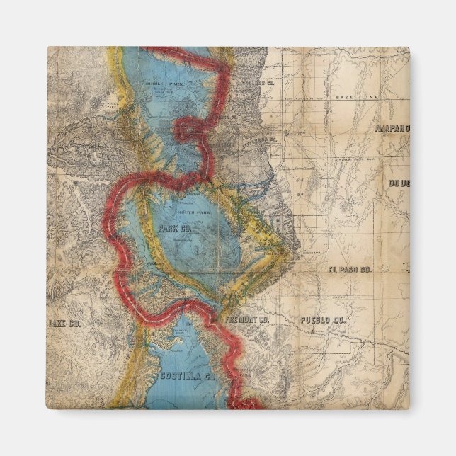 Map of Colorado Territory Magnet (Front)