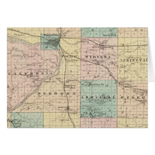 Map of Columbia County, State of Wisconsin Cards (Front Horizontal)