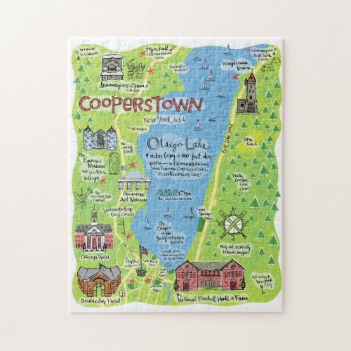 Map of Cooperstown New York Puzzle