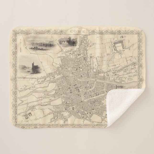 Map of Cork, Ireland Sherpa Blanket (Front (Horizontal))